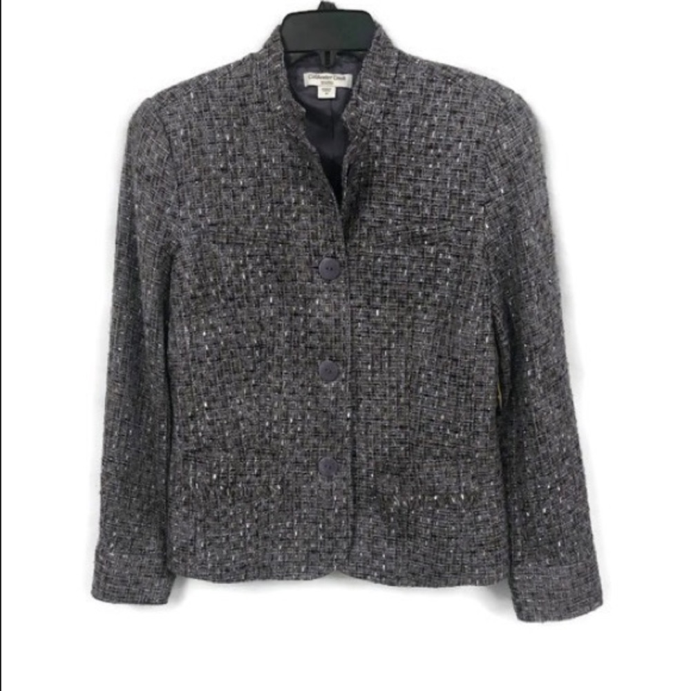 COLDWATER CREEK PURPLE TWEED JACKET 8‎